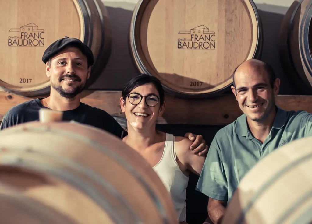 L'&eacute;quipe du Ch&acirc;teau Franc Baudron au Chai