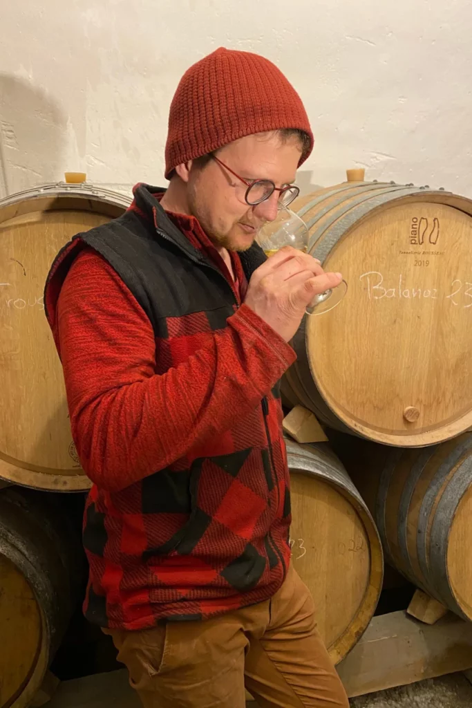 Domaine des Pentacrines - Dégustation au fût dans la cave