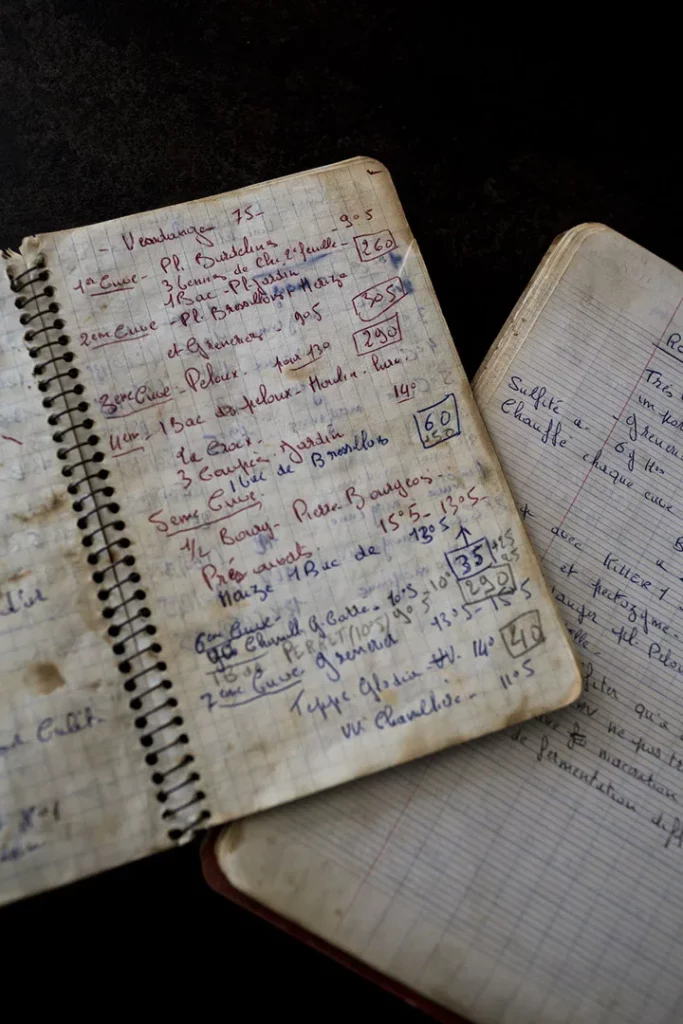 Domaine Paul Janin et Fils - Carnets de notes manuscrits conservés au domaine