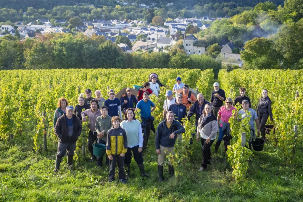 Domaine Vincent Carême - L’équipe des vendangeurs réunie dans les vignes
