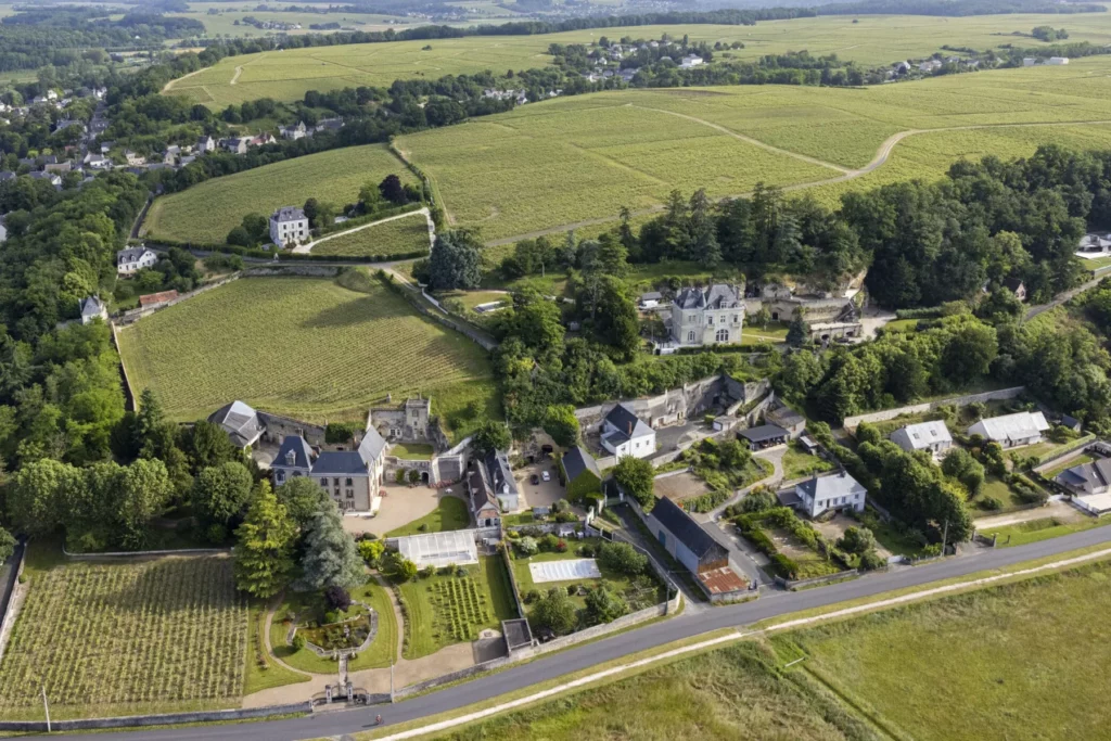Domaine Vincent Carême - Vue aérienne de Vernou-sur-Brenne et de son vignoble