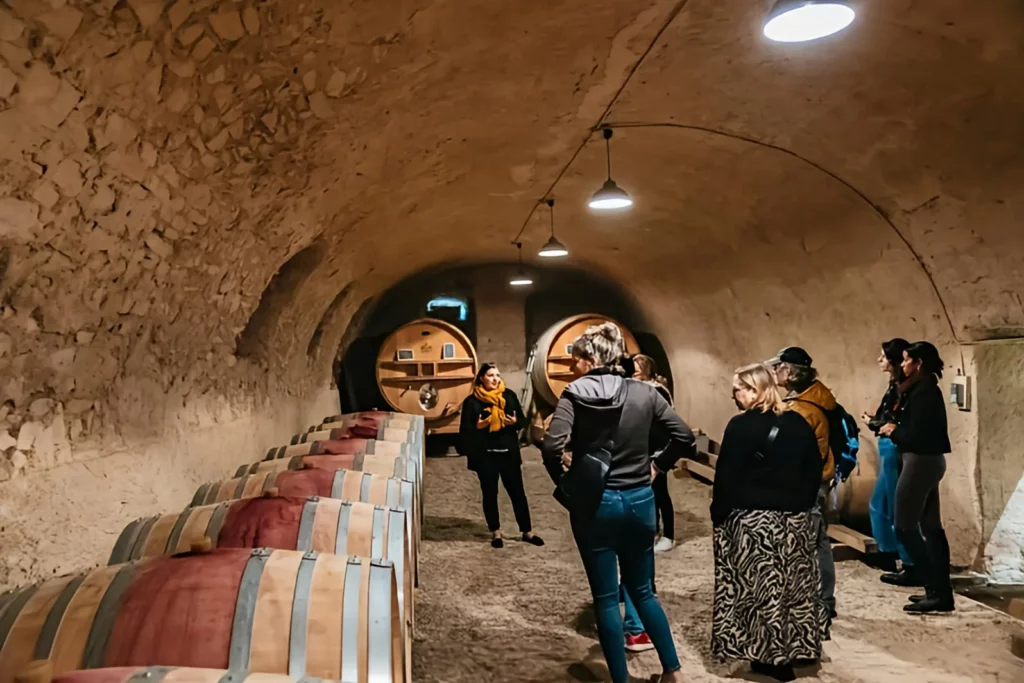 Château des Bachelards - Visite du chai voûté et de ses foudres