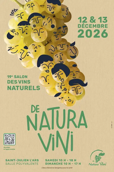 De Natura Vini 2026 - Affiche officielle du 19e salon des vins naturels à Saint-Julien-l’Ars