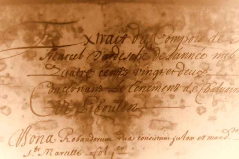 Domaine Saladin - Copie du compoix attestant l’achat d’une vigne en 1422