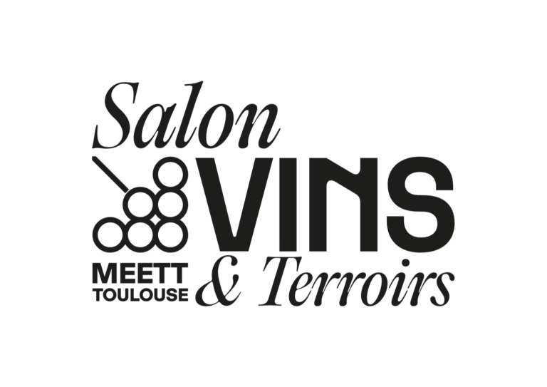 Salon Vins & Terroirs de Toulouse - Logo du salon, une grappe stylisée et la mention MEETT Toulouse